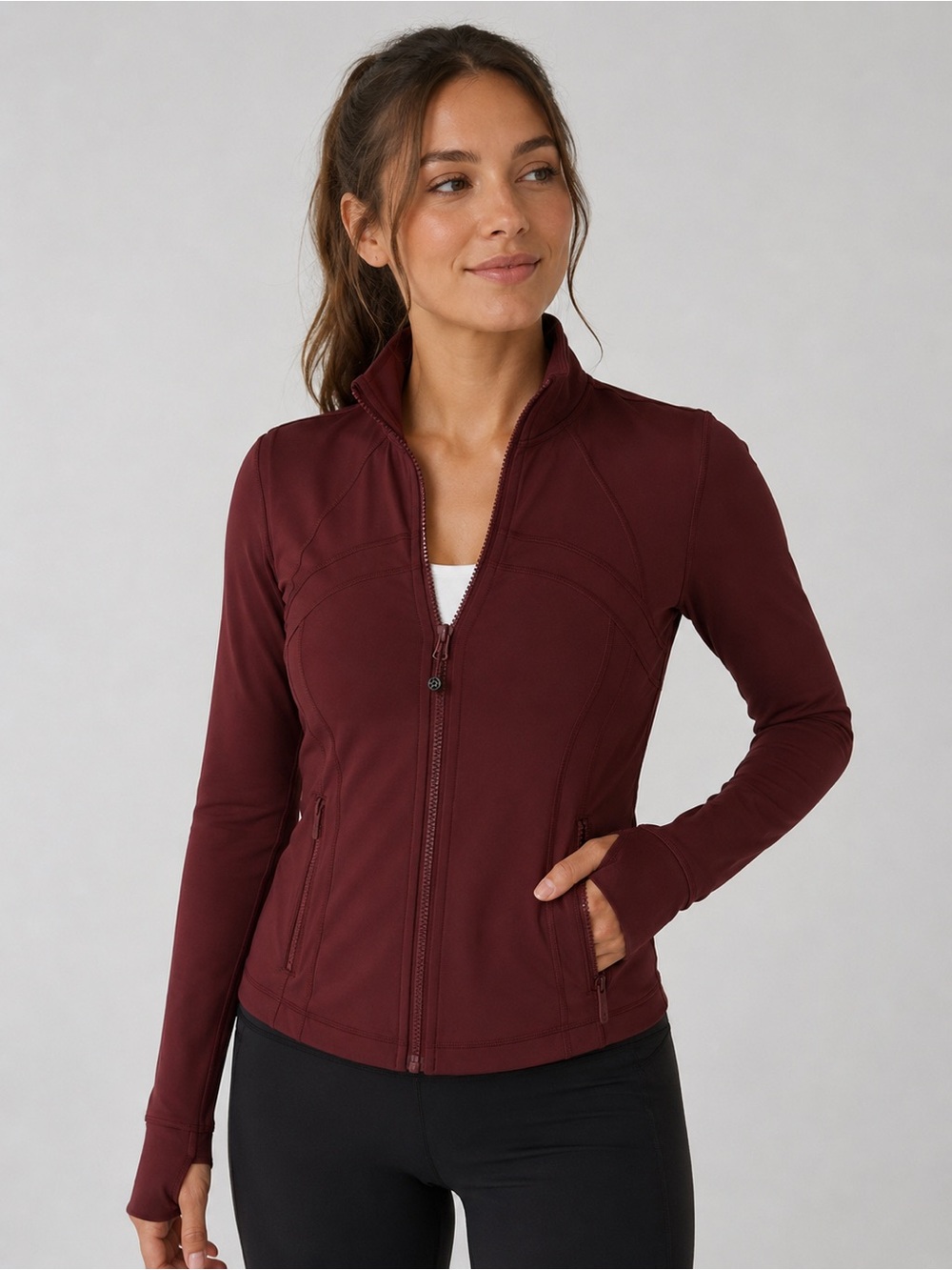 Lululemon Define Jacket Nulu Smoky Red Size 8 Full Zip